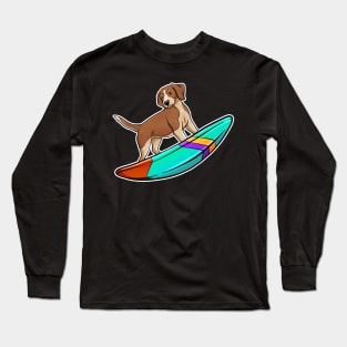 Surfing Beagle Dog Long Sleeve T-Shirt